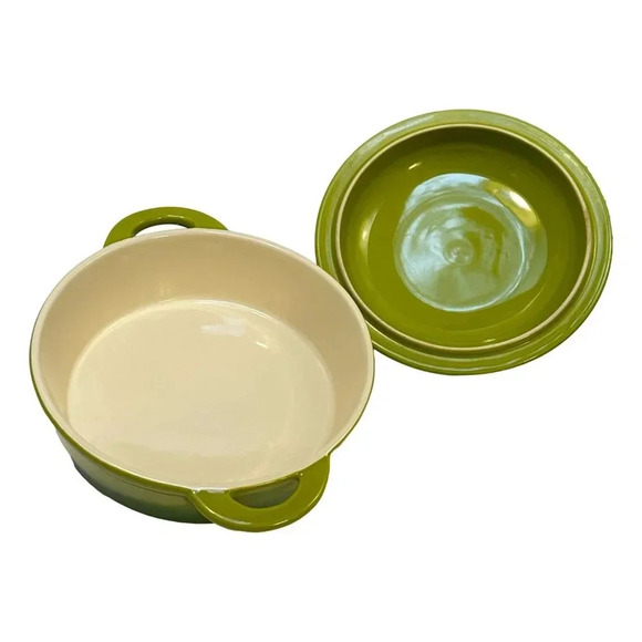 Denby Casserole Green Cream with Lid Pottery Ceramic UK - Picture 2 of 10